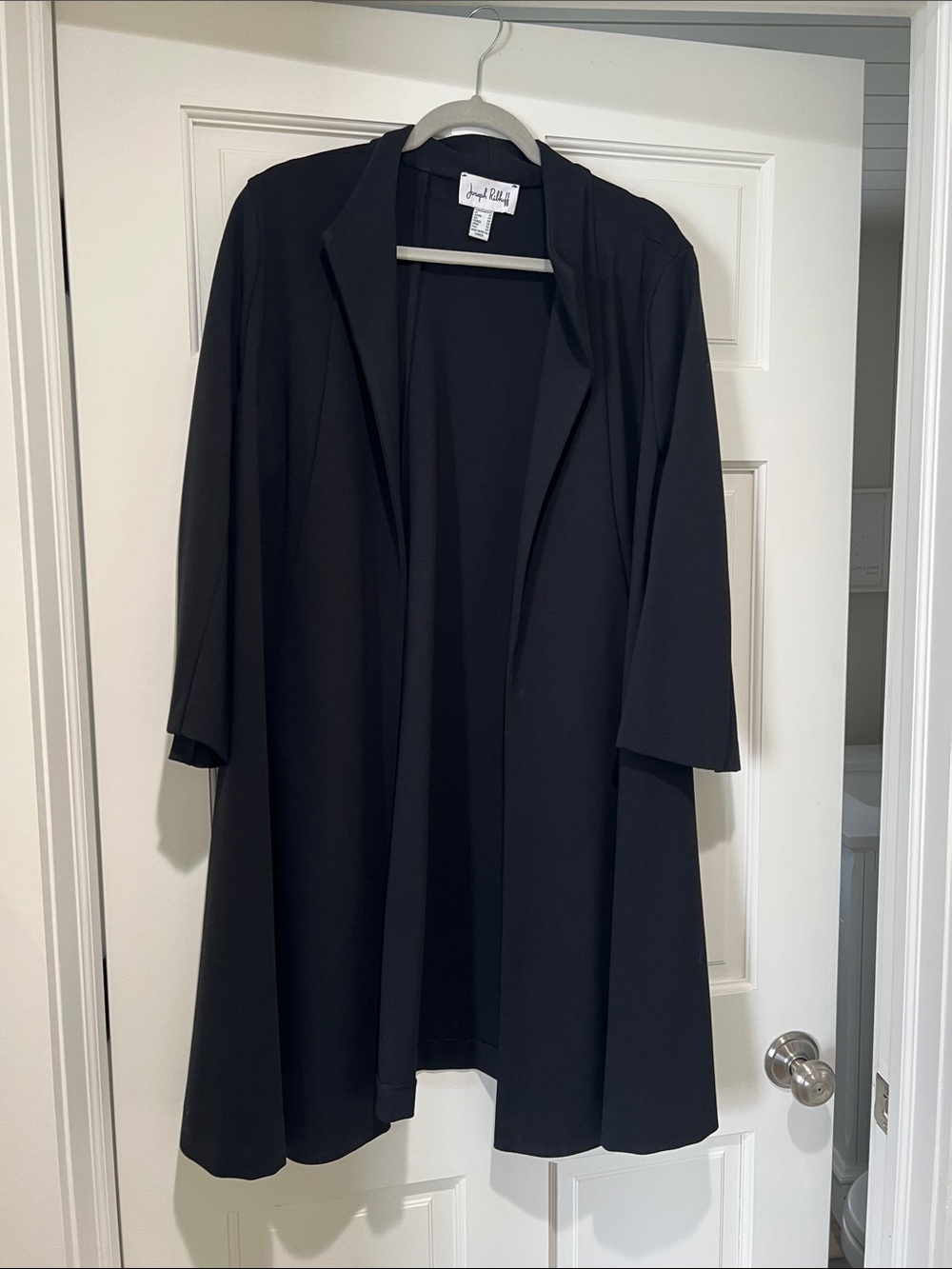 Joseph Ribkoff Black Open-Front Draped Jacket